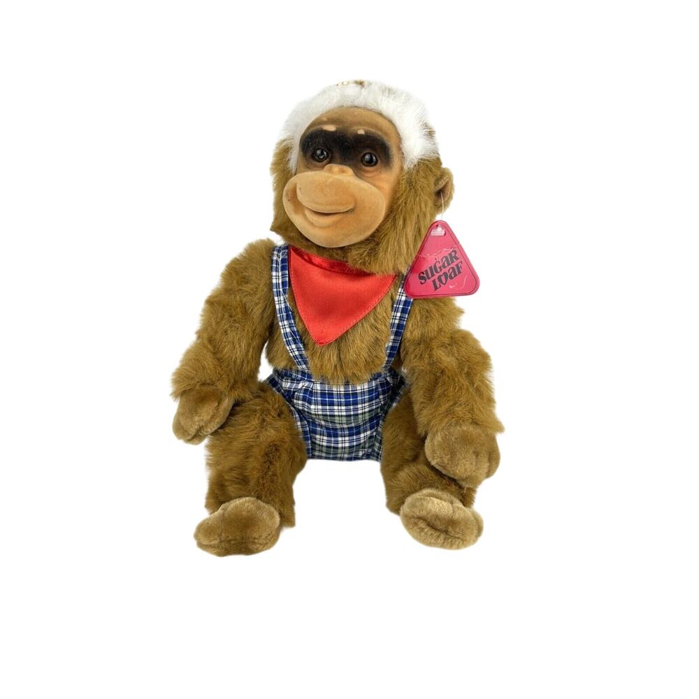 Sugar Loaf Toys Red & Blue Monkey Plush Soft 14” ACMI